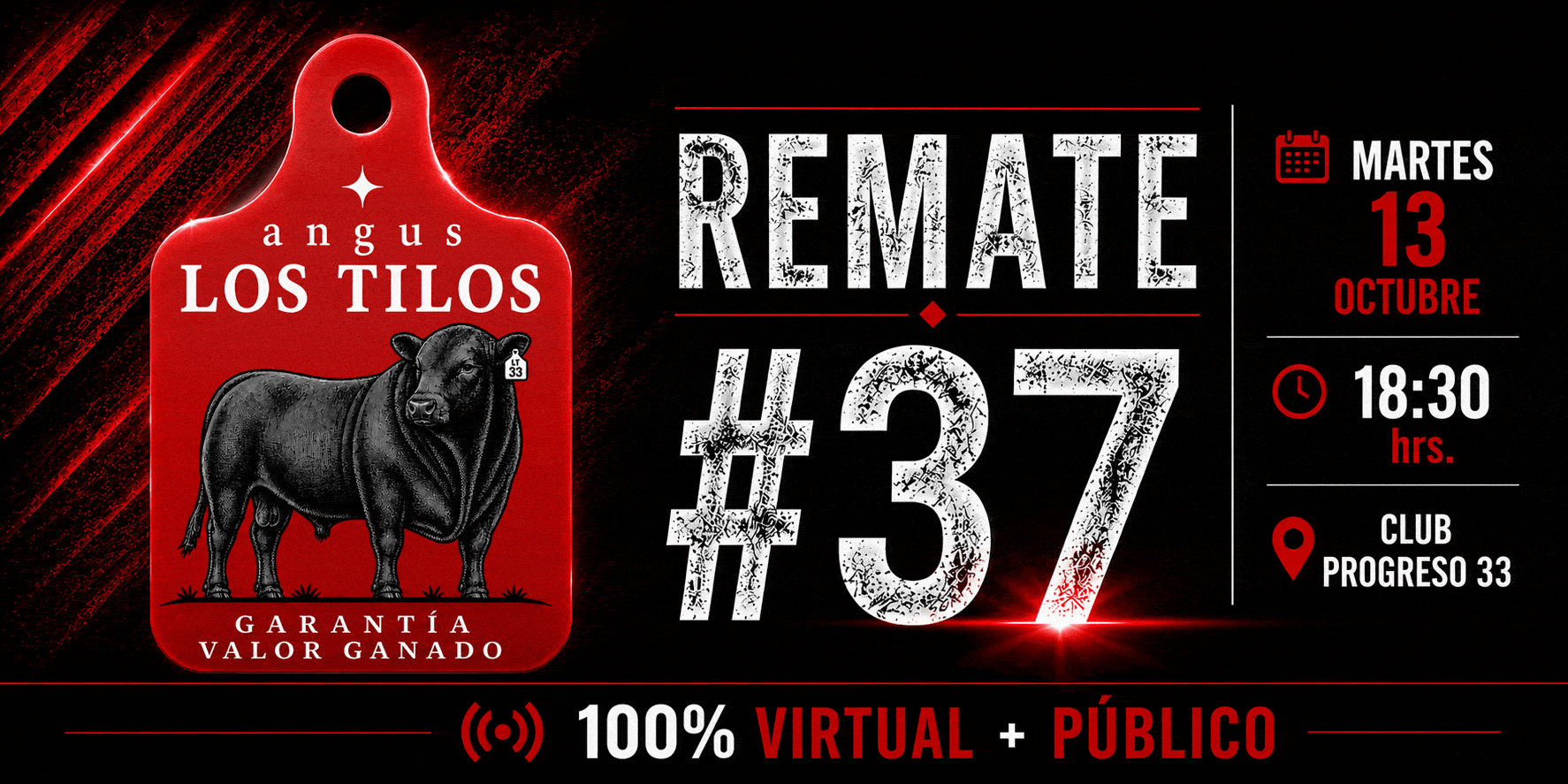 Banner animado del Remate 37 de angus LOS TILOS